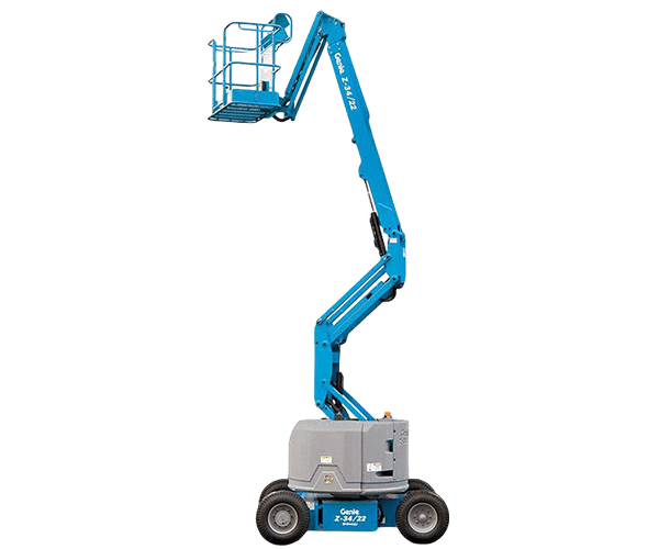 Genie lift fully extended with basket